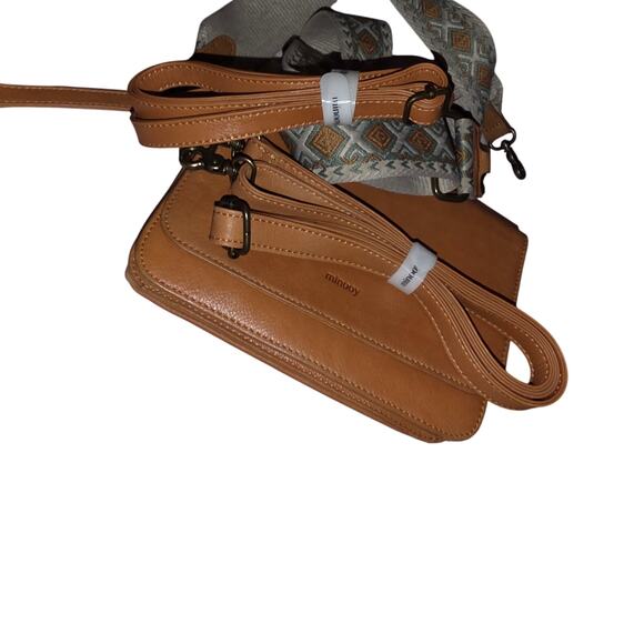 MINOOY TAN LEATHER KISS LOCK CROSSBODY SHOULDER BAG - Picture 7 of 7